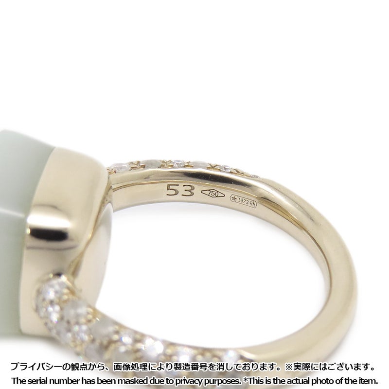 ポメラート リング ヌード マキシ ムーンストン/ダイヤ＆アイシーダイヤ 計約0.86ct K18WGホワイトゴールド サイズ53 指輪