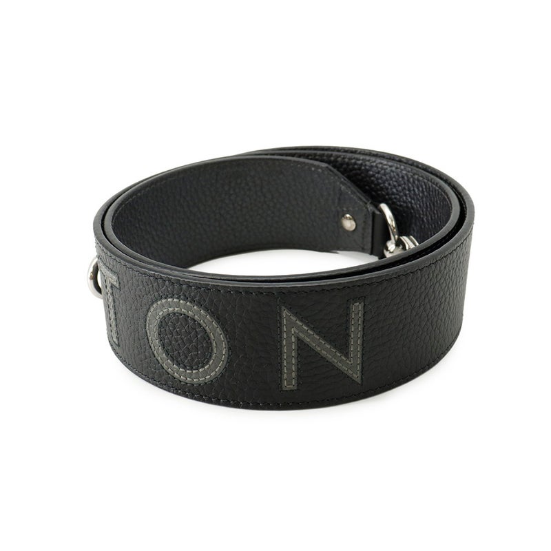 ルイヴィトン ショルダーストラップ ロゴ レザー J02392 LOUIS VUITTON 黒 ブラック