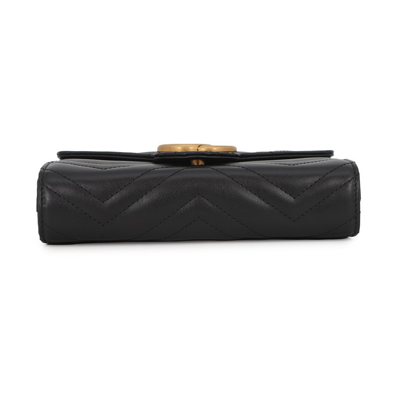グッチ チェーンウォレット GGマーモント シェブロン キルティング 474575 GUCCI 財布 ダブルG ショルダーバッグ 黒