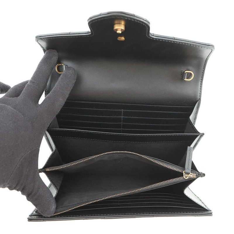 グッチ チェーンウォレット GGマーモント シェブロン キルティング 474575 GUCCI 財布 ダブルG ショルダーバッグ 黒