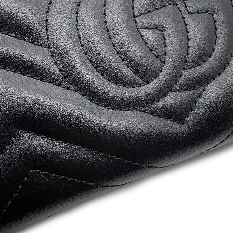 グッチ チェーンウォレット GGマーモント シェブロン キルティング 474575 GUCCI 財布 ダブルG ショルダーバッグ 黒