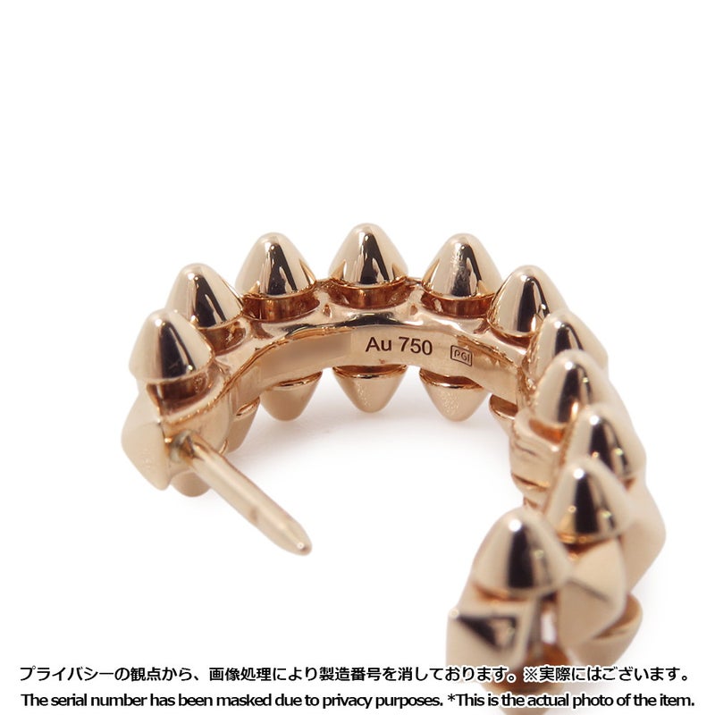 カルティエ ピアス クラッシュ ドゥ カルティエ フープ ミニモデル K18PGピンクゴールド B8301520 Cartier イヤリング