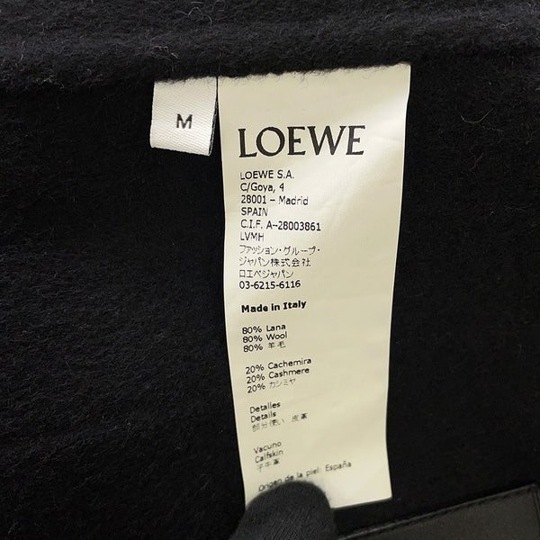 ロエベ コート アナグラムパッチ  カシミヤ  ウール レディースサイズM S2291340PA LOEWE アウター 黒