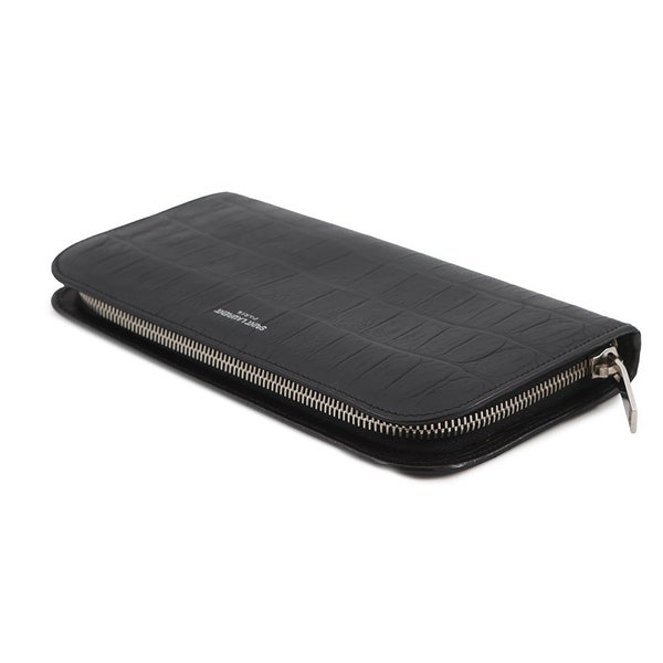 サンローランパリ 長財布 ラウンドファスナー クロコ型押しレザー 326599 SAINT LAURENT PARIS 財布 黒