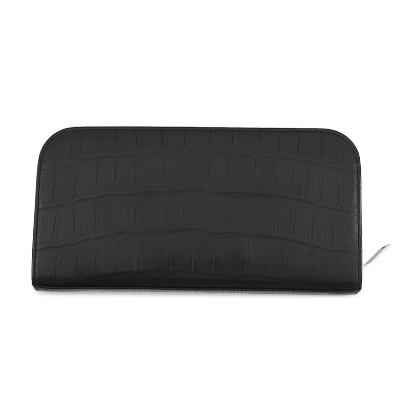サンローランパリ 長財布 ラウンドファスナー クロコ型押しレザー 326599 SAINT LAURENT PARIS 財布 黒