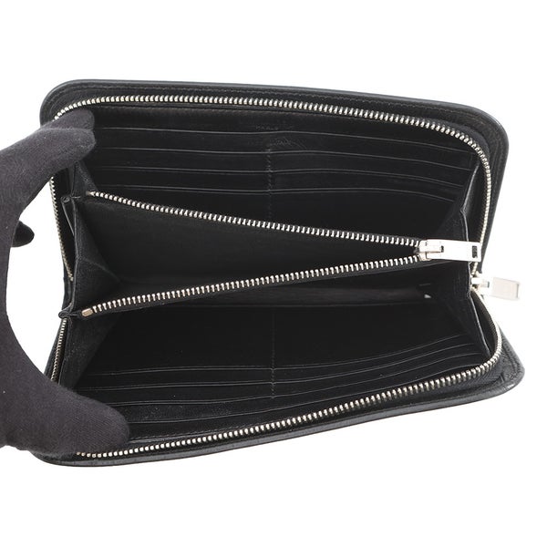 サンローランパリ 長財布 ラウンドファスナー クロコ型押しレザー 326599 SAINT LAURENT PARIS 財布 黒