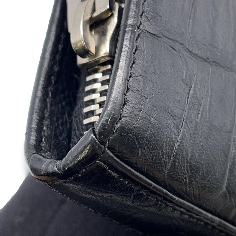 サンローランパリ 長財布 ラウンドファスナー クロコ型押しレザー 326599 SAINT LAURENT PARIS 財布 黒