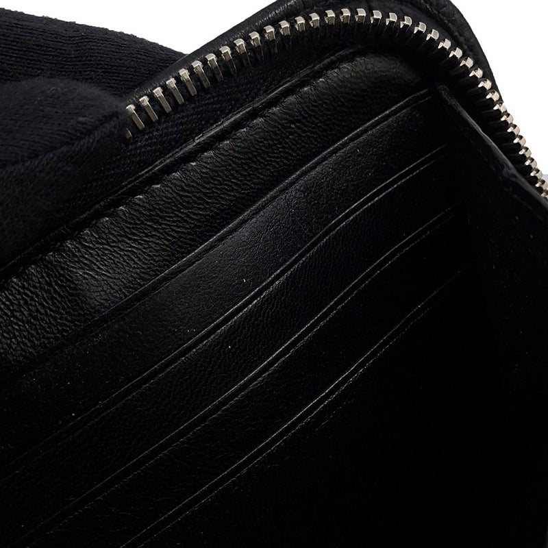 サンローランパリ 長財布 ラウンドファスナー クロコ型押しレザー 326599 SAINT LAURENT PARIS 財布 黒