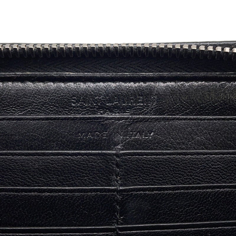 サンローランパリ 長財布 ラウンドファスナー クロコ型押しレザー 326599 SAINT LAURENT PARIS 財布 黒