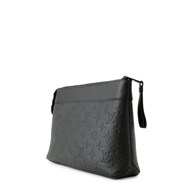 ルイヴィトン クラッチバッグ モノグラム・シャドウ ポシェット・ヴォワヤージュ スープル M82545 LOUIS VUITTON 黒 ブラック