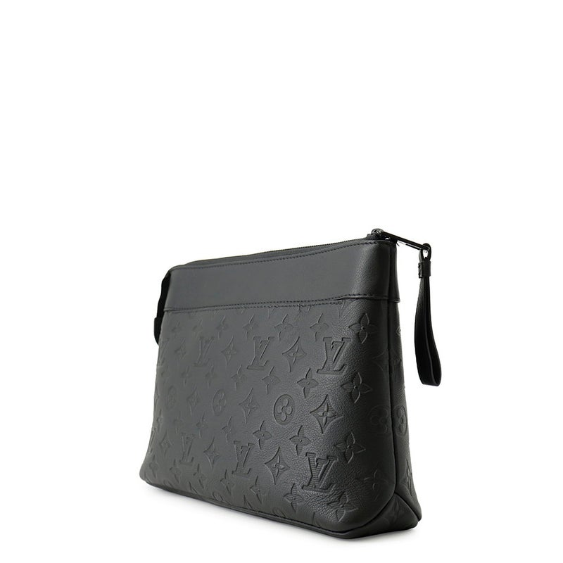 ルイヴィトン クラッチバッグ モノグラム・シャドウ ポシェット・ヴォワヤージュ スープル M82545 LOUIS VUITTON 黒 ブラック