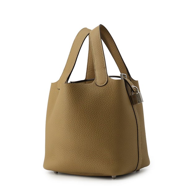 エルメス ハンドバッグ ピコタンロックPM デュンヌ/シルバー金具 トリヨンクレマンス G刻印 HERMES トートバッグ