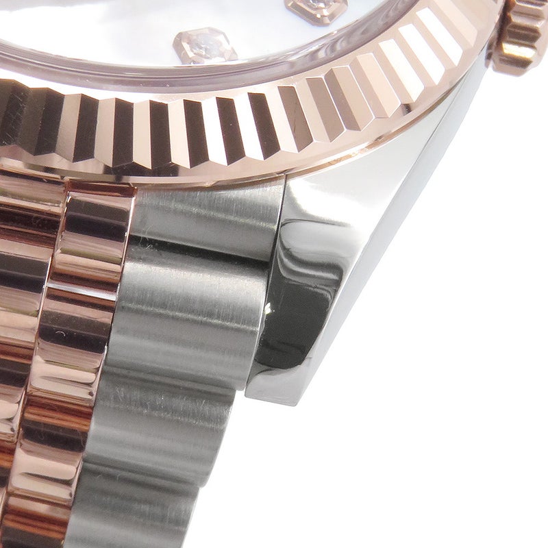 ロレックス デイトジャスト41 SS/K18PGピンクゴールド ローズゴールド 10Pダイヤ 126331G ROLEX ホワイトシェル文字盤