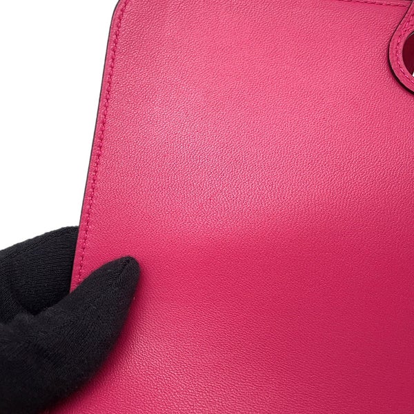 エルメス 長財布 ドゴンGM デュオ ローズメキシコ/ラッカー金具/シルバー金具 トゴ Y刻印 財布