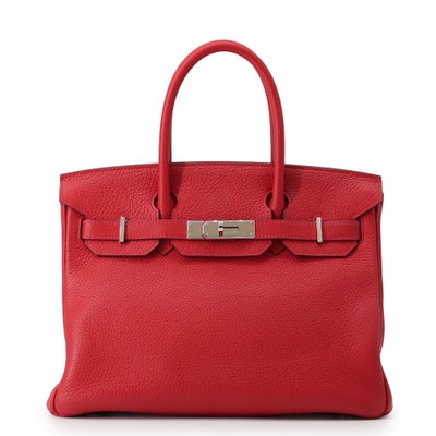 Hermès Birkin 30 Rouge Casaque Clemence Palladium