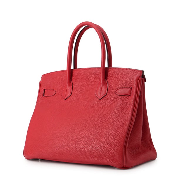 エルメス バーキン30 ルージュカザック/シルバー金具 トリヨンクレマンス U刻印 HERMES Birkin ハンドバッグ