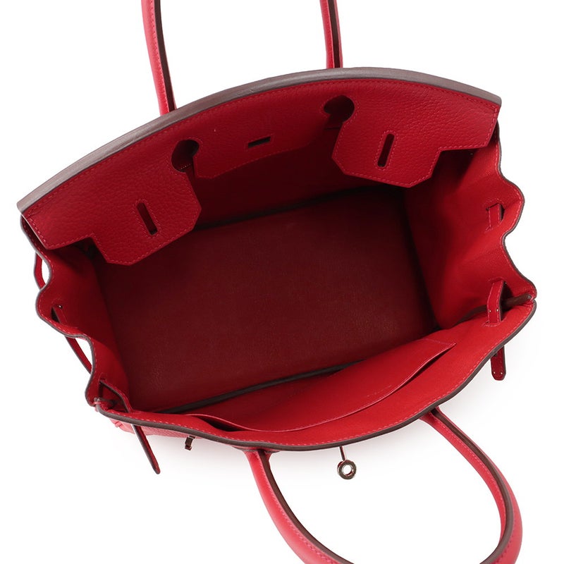 エルメス バーキン30 ルージュカザック/シルバー金具 トリヨンクレマンス U刻印 HERMES Birkin ハンドバッグ