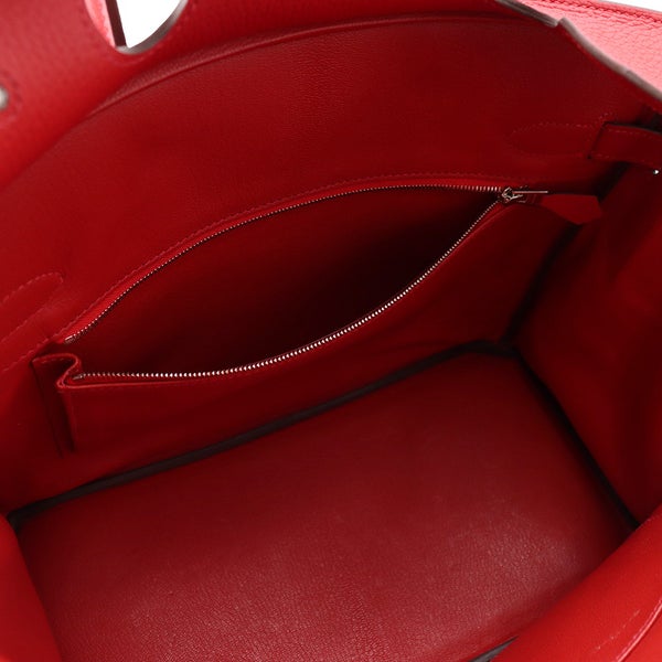 エルメス バーキン30 ルージュカザック/シルバー金具 トリヨンクレマンス U刻印 HERMES Birkin ハンドバッグ