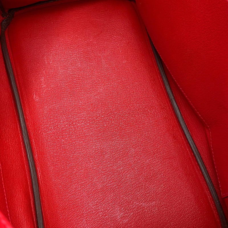 エルメス バーキン30 ルージュカザック/シルバー金具 トリヨンクレマンス U刻印 HERMES Birkin ハンドバッグ