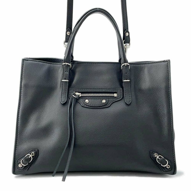 バレンシアガ ハンドバッグ ペーパー ミニ A6 レザー 370926 BALENCIAGA 2wayショルダーバッグ 黒