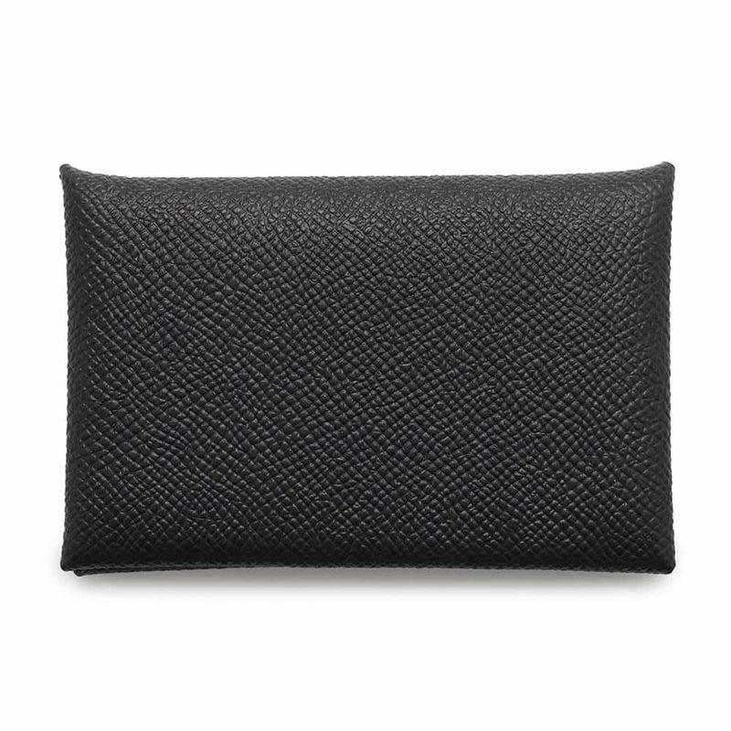 エルメス カードケース カルヴィ ブラック エプソン W刻印 HERMES 名刺入れ  黒