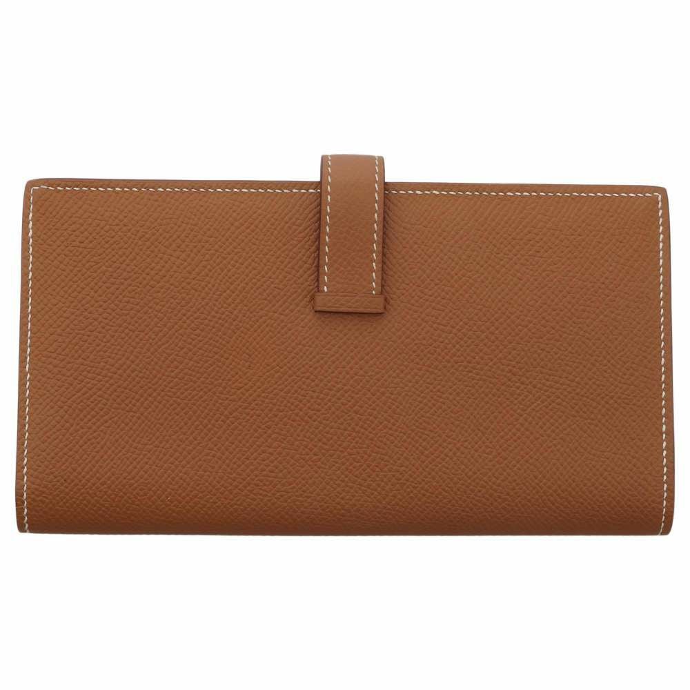 エルメス HERMES 長財布 ベアンスフレ ヴォーエプソン ゴールド シルバー金具 茶 二つ折り財布  T刻印 【箱】【中古】 HERMES（エルメス） ベアンスフレ 2つ折長財布 二つ折り長財布 ヴォー