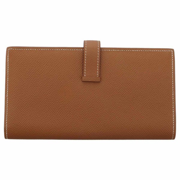 エルメス 長財布 ベアンスフレ ゴールド/シルバー金具 ヴォーエプソン U刻印 HERMES 財布