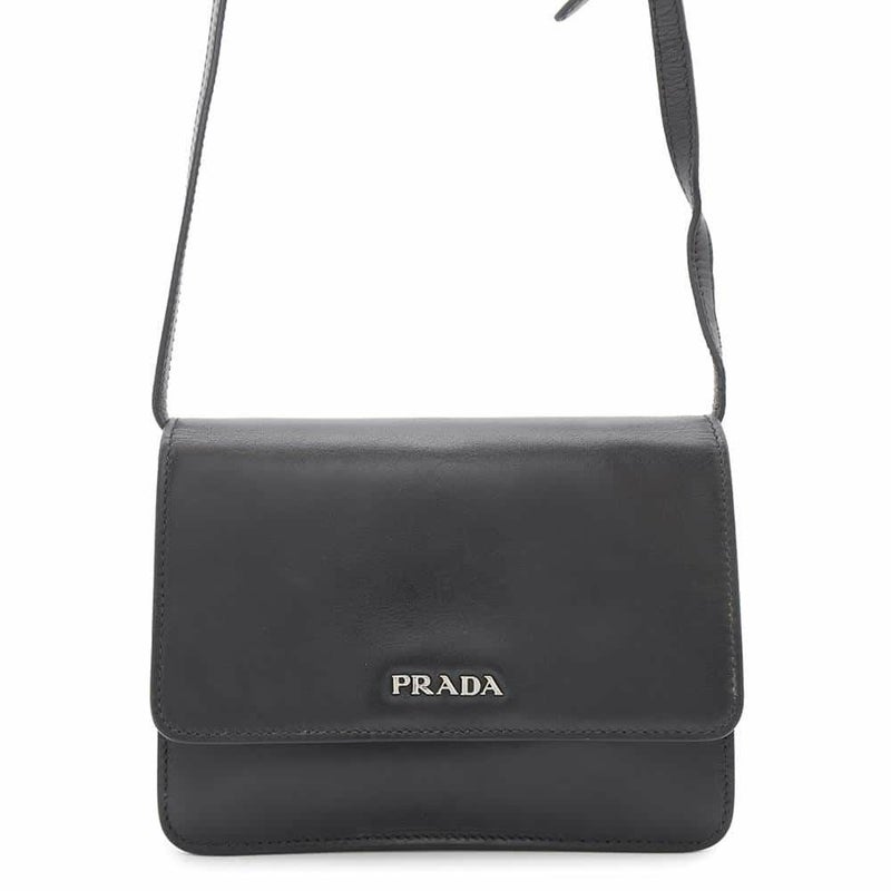 プラダ ショルダーバッグ ロゴ レザー BT1031 PRADA バッグ 黒