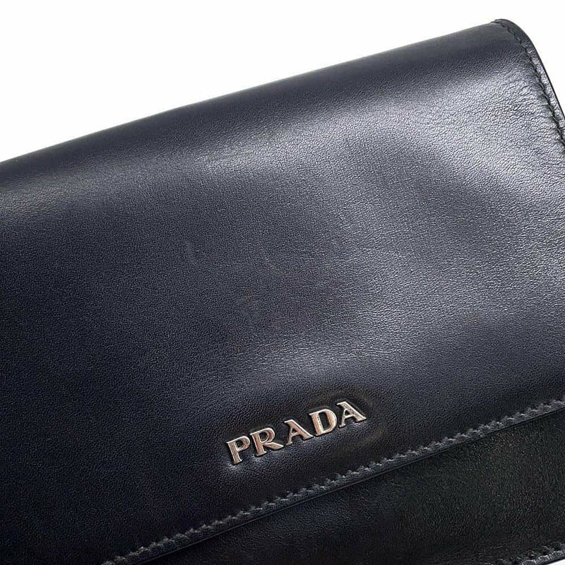 プラダ ショルダーバッグ ロゴ レザー BT1031 PRADA バッグ 黒