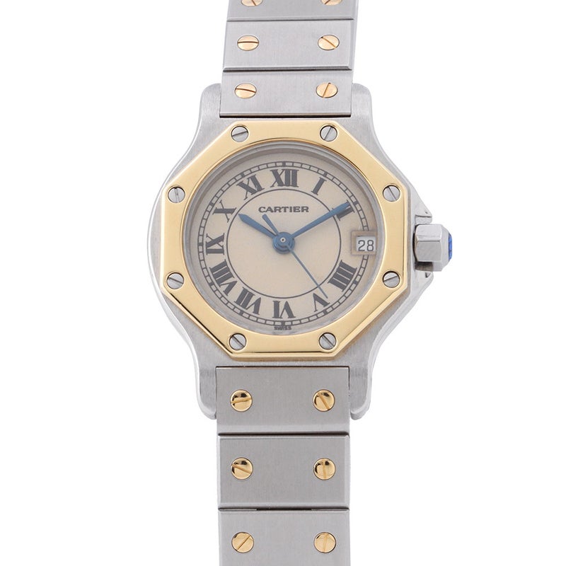 カルティエ サントスオクタゴン SM W2001683 Cartier 腕時計 アイボリー文字盤 クォーツ