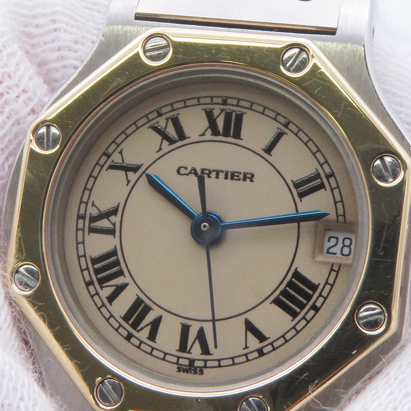 カルティエ サントスオクタゴン SM W2001683 Cartier 腕時計 アイボリー文字盤 クォーツ