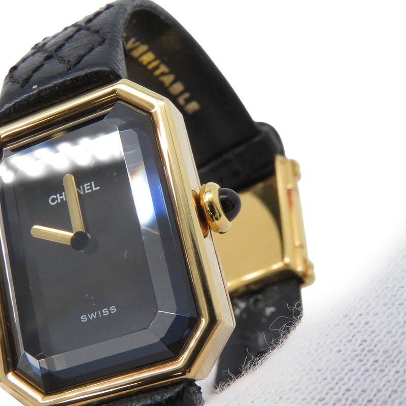 シャネル プルミエール H0090 CHANEL 腕時計 黒文字盤 レディース クォーツ