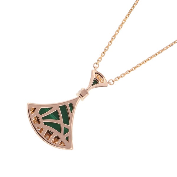 ブルガリ ネックレス ディーヴァ ドリーム マラカイト/ダイヤモンド 計0.28ct K18PGピンクゴールド 351143 BVLGARI ペンダント