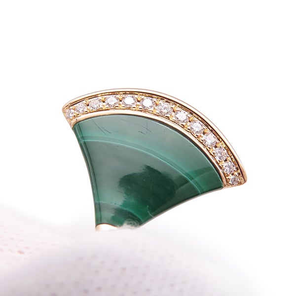 ブルガリ ネックレス ディーヴァ ドリーム マラカイト/ダイヤモンド 計0.28ct K18PGピンクゴールド 351143 BVLGARI ペンダント