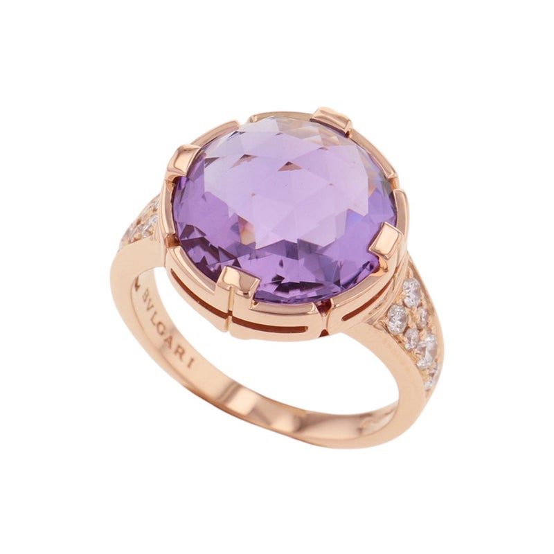 ブルガリ リング パレンテシ カクテル アメシスト/ダイヤモンド K18PGピンクゴールド 約14号 AN855181 BVLGARI 指輪