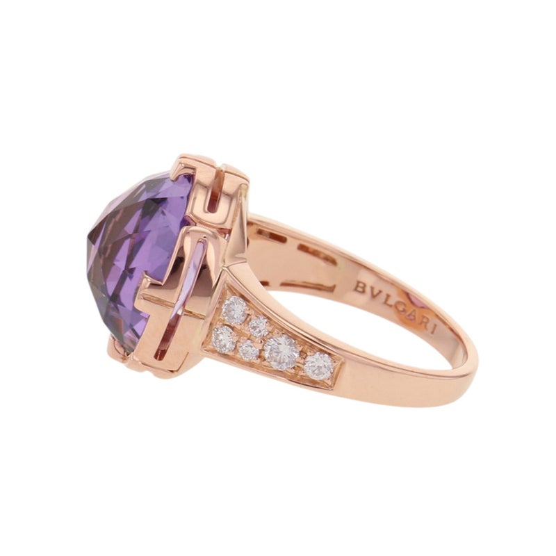 ブルガリ リング パレンテシ カクテル アメシスト/ダイヤモンド K18PGピンクゴールド 約14号 AN855181 BVLGARI 指輪