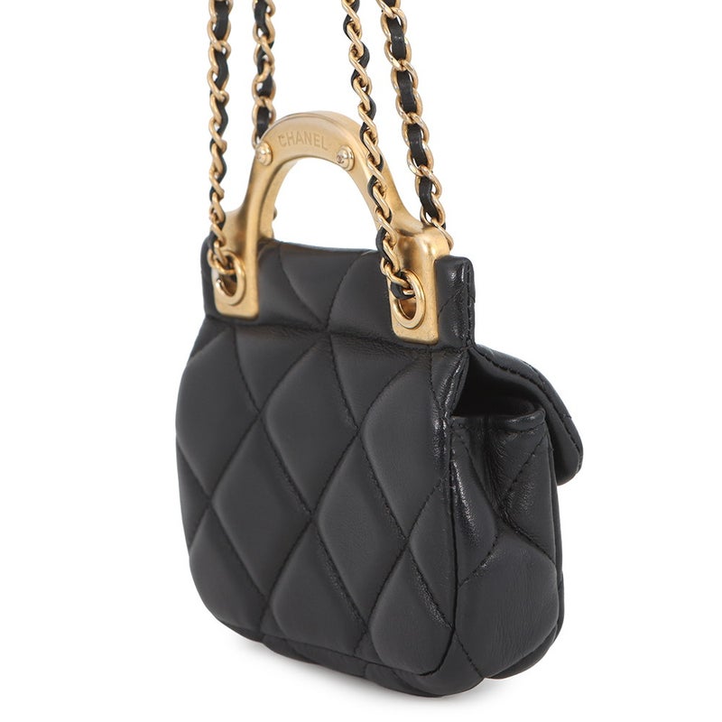 シャネル チェーンショルダーバッグ マトラッセ ココマーク ラムスキン AP2271 CHANEL 黒