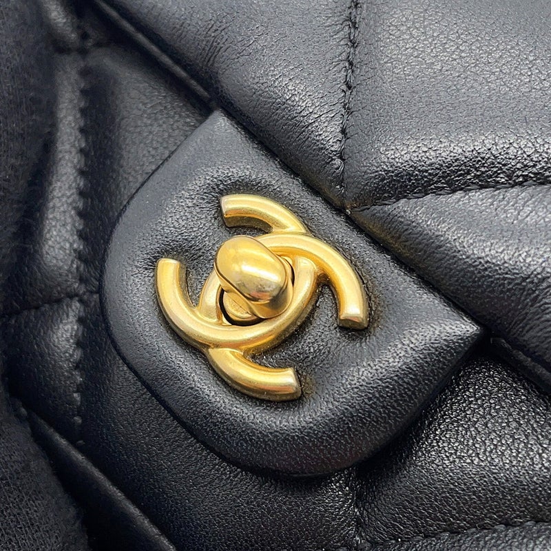 シャネル チェーンショルダーバッグ マトラッセ ココマーク ラムスキン AP2271 CHANEL 黒