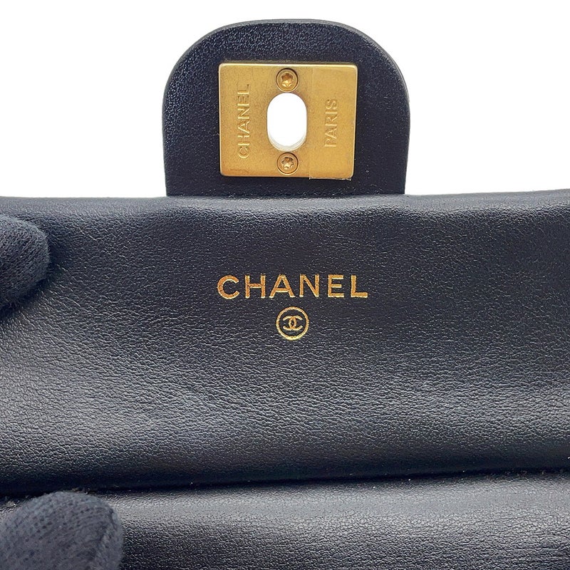 シャネル チェーンショルダーバッグ マトラッセ ココマーク ラムスキン AP2271 CHANEL 黒