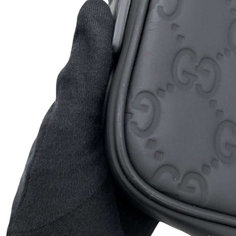 グッチ ショルダーバッグ GGラバーエフェクト ラバー 771293 GUCCI 黒