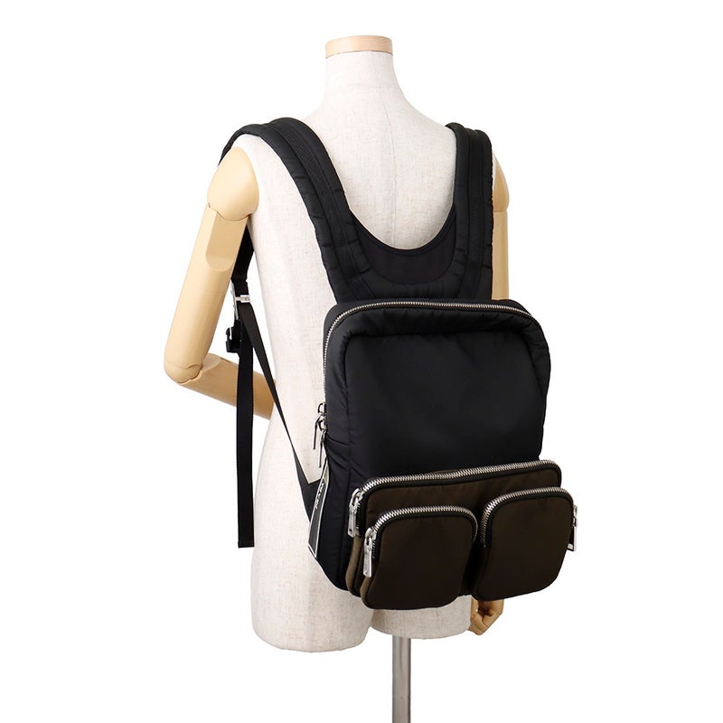 プラダ リュック ポケット バックパック ナイロン 2VZ043 PRADA バッグ リュックサック 黒