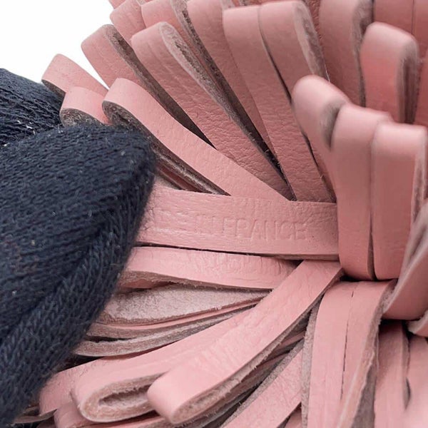 エルメス キーホルダー カルメン ウノドス ローズサクラ/ブルードマルト/シルバー金具 ラムスキン