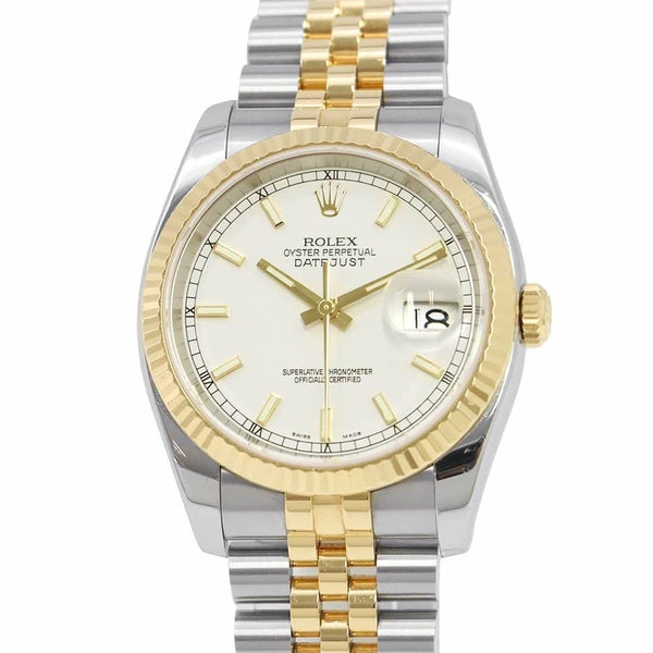 ロレックス デイトジャスト F番 SS/K18YG 116233 ROLEX 腕時計 白文字盤