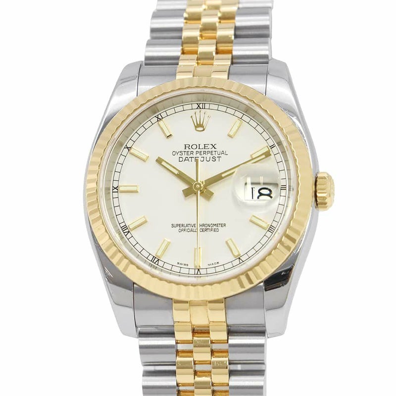 ロレックス デイトジャスト F番 SS/K18YG 116233 ROLEX 腕時計 白文字盤