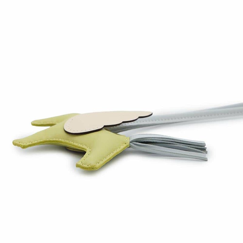 エルメス バッグチャーム ロデオPM ペガサス ジョーヌブルジョン/ブルーブリュム/ナタ ラムスキン Z刻印