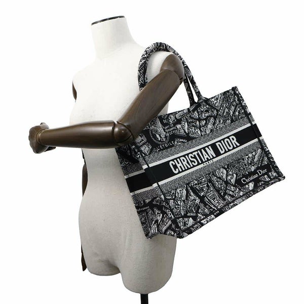 クリスチャン・ディオール トートバッグ ブックトート プラン ドゥ パリ ミディアム M1296ZOMP_M46I 黒 白