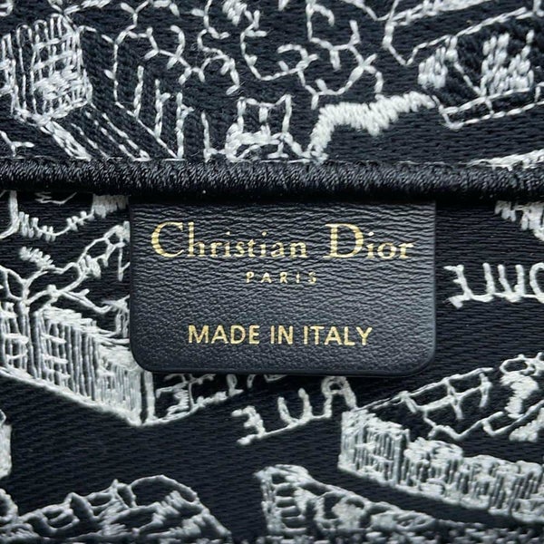クリスチャン・ディオール トートバッグ ブックトート プラン ドゥ パリ ミディアム M1296ZOMP_M46I 黒 白