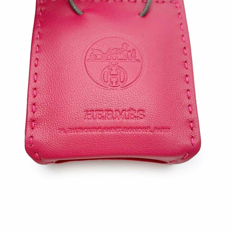 エルメス バッグチャーム ショッパー サックオランジュ ローズメキシコ ラムスキン Y刻印 HERMES 2020年秋冬限定