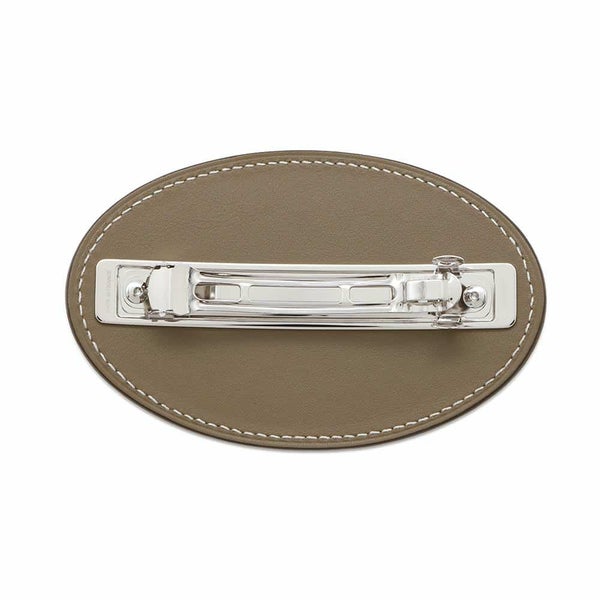 エルメス バレッタ エブリンGM エトゥープ/シルバー金具 スイフト HERMES ヘアアクセサリー ヘアクリップ