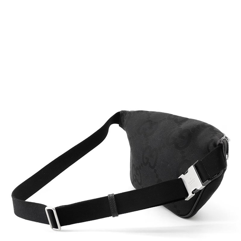 グッチ ボディバッグ ジャンボGG ウエストバッグ キャンバス 696031 GUCCI ベルトバッグ 黒